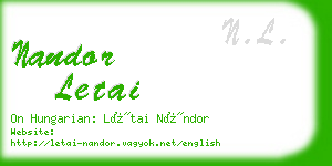 nandor letai business card